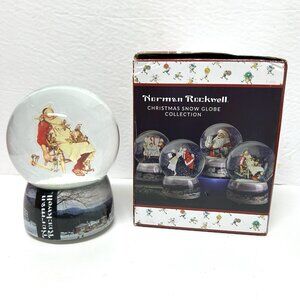 Norman Rockwell Musical Snow Globe Collection "Santa & His Helpers" Christm